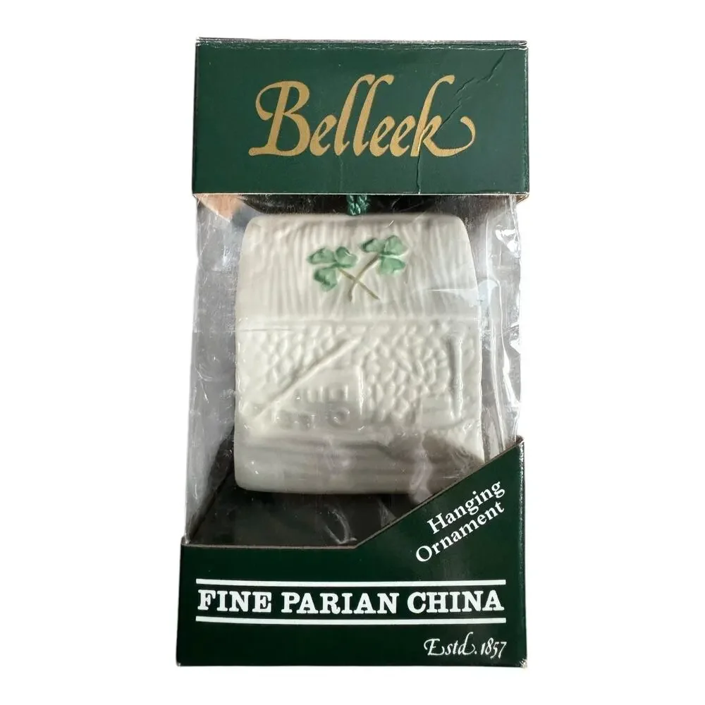 NWB Vintage Irish BelleeK Porcelain Christmas ornaments bundle of 7 pieces